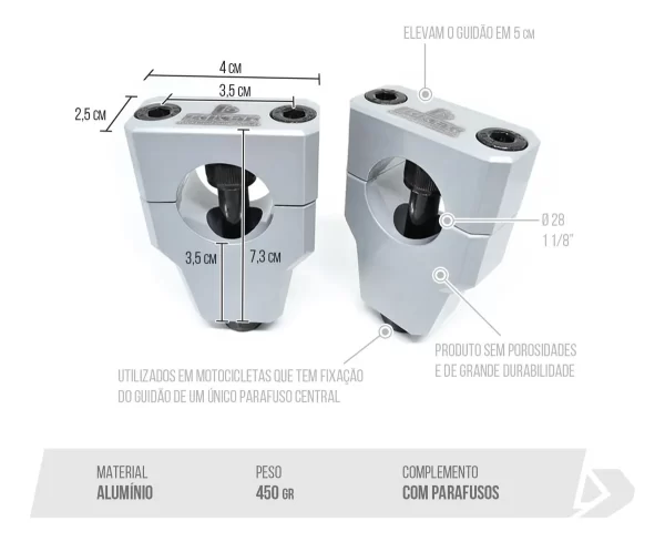 Adaptador De Guidao Biker 28mm Importada Crf Yz Kxf 250 450 - Image 6